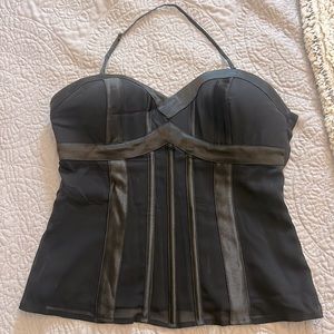 Bebe silk black corset top